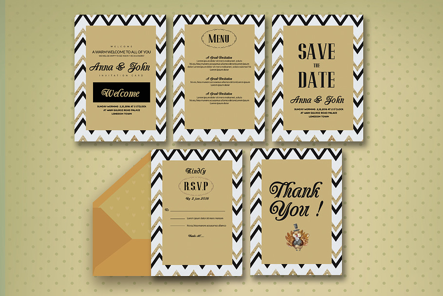 5 Pages Wedding Invitation Card