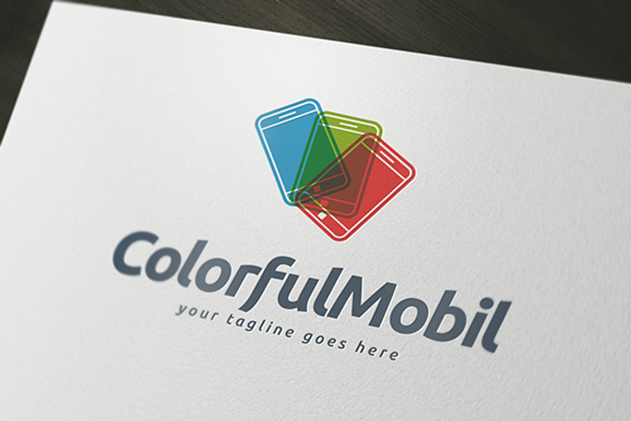 Colorful Mobil Logo Template in Logo Templates - product preview 8