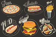 Retro vintage style fast food design