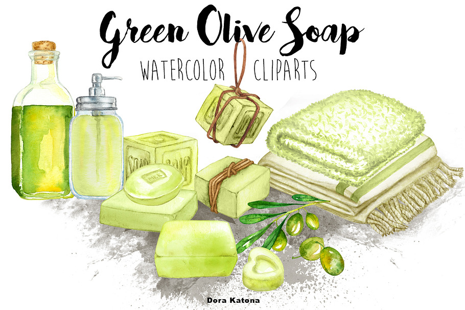 Green Olive Soap Clipart