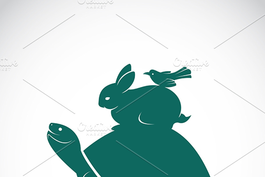 Vector of a turtle, rabbit, bird in Graphics - product preview 8
