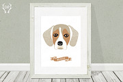 Beagle dog breed print pet wall art