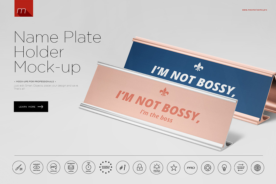 Name Plate Holder Mock-up in Product Mockups - product preview 8
