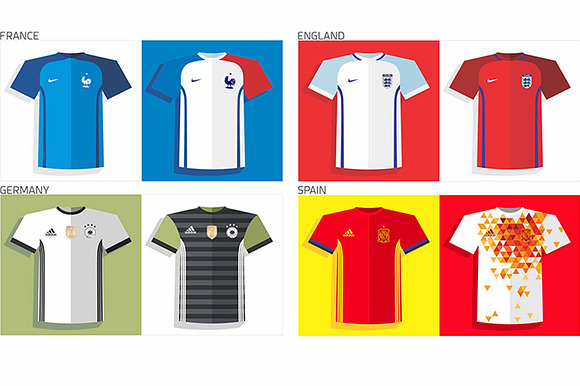 Euro 2016 Football Jersey Flat Icon in Football Icons - product preview 1