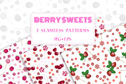 Berry sweets seamless patterns