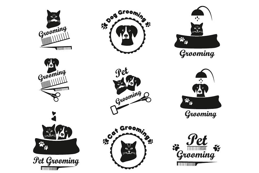 Pet grooming label in Graphics - product preview 8