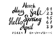 hello spring lettering set