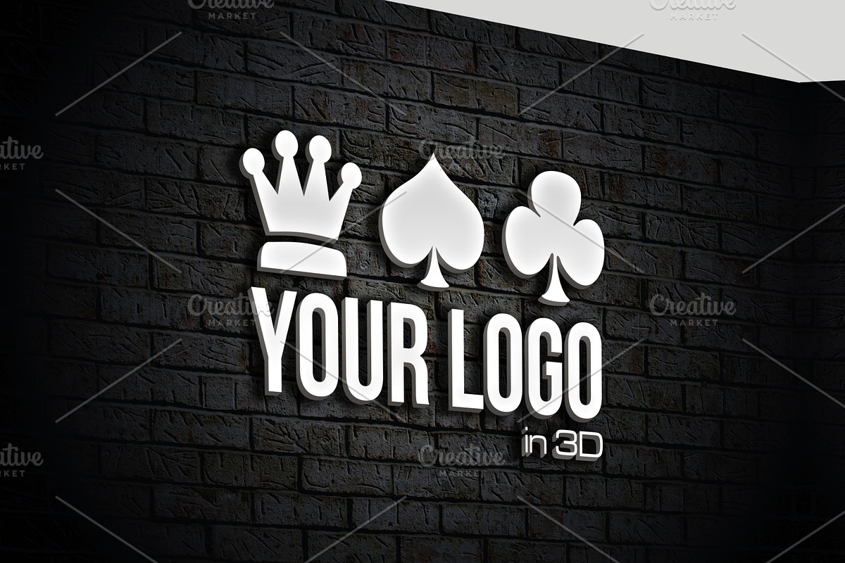 3D Wall Logo Mockup in Branding Mockups - product preview 8
