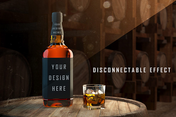 Whiskey Bottle Label Mockup in Product Mockups - product preview 3