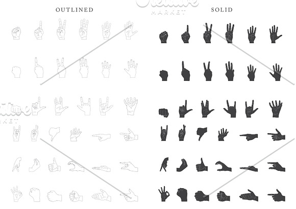 Hand Drawn Hand Gestures in Illustrations - product preview 2