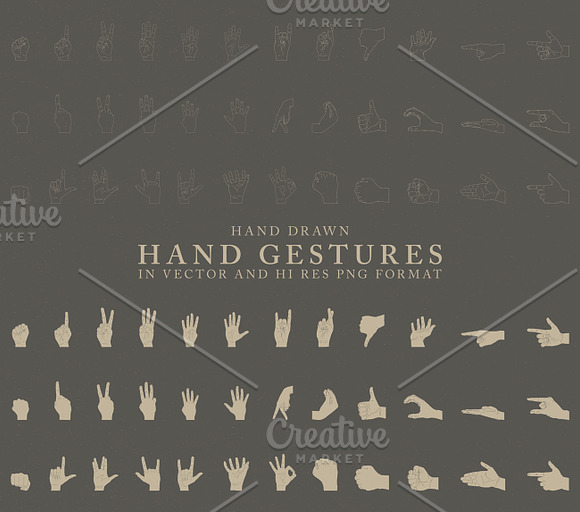 Hand Drawn Hand Gestures in Illustrations - product preview 4
