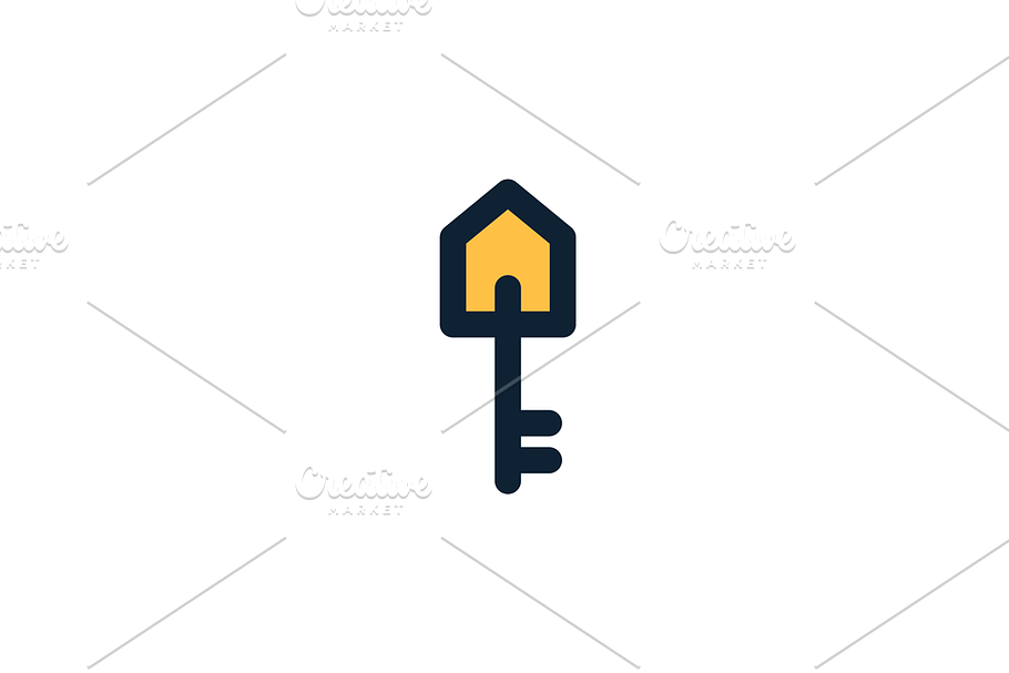 Real Estate House Key Logo