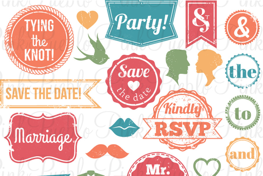 Vintage Wedding Stamps PS Brushes in Photoshop Brushes - product preview 8