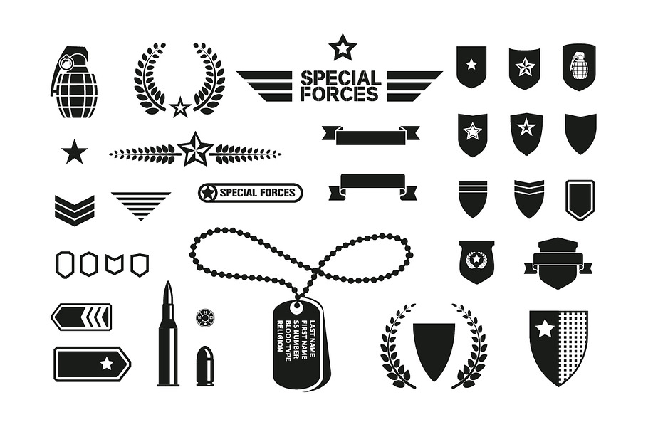 Military theme icons set in Military Icons - product preview 8