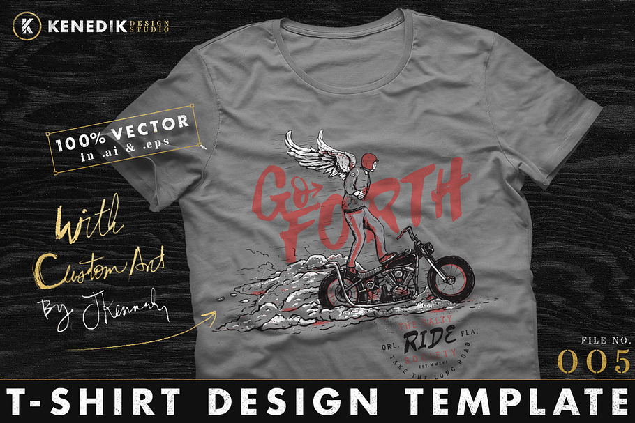 T-Shirt Design Template 005 in Objects - product preview 8