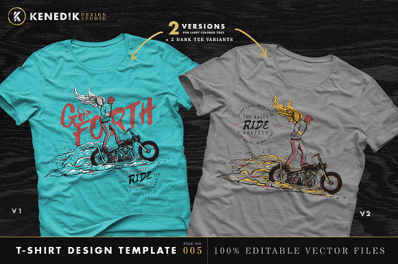 T-Shirt Design Template 005 in Objects - product preview 1