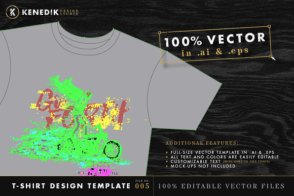T-Shirt Design Template 005 in Objects - product preview 3
