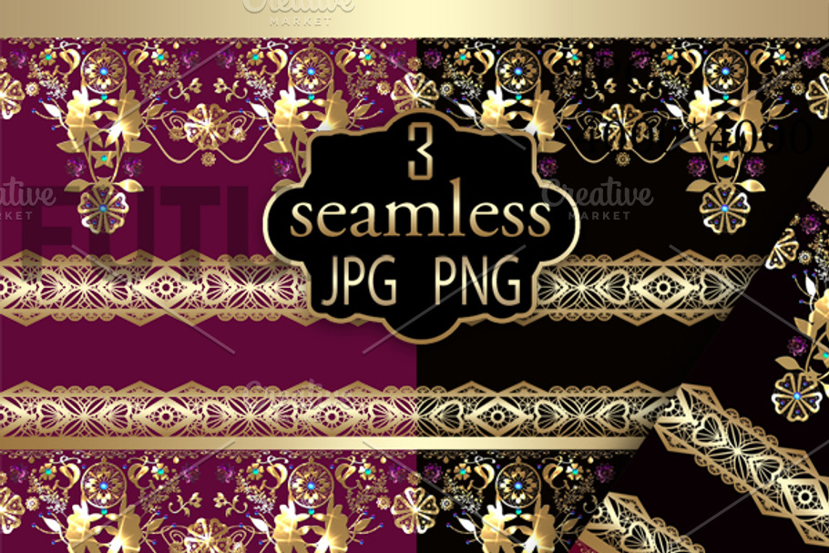 Gold lace 3 PNG in Patterns - product preview 8