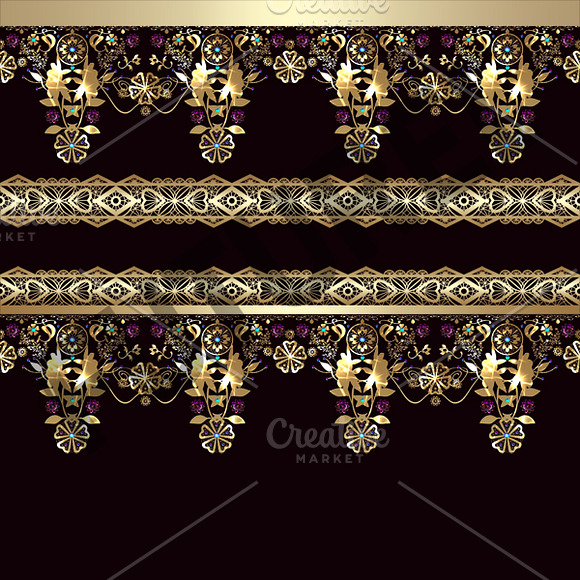 Gold lace 3 PNG in Patterns - product preview 3