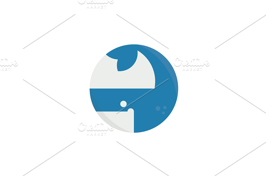 Circle Whale Logo Template