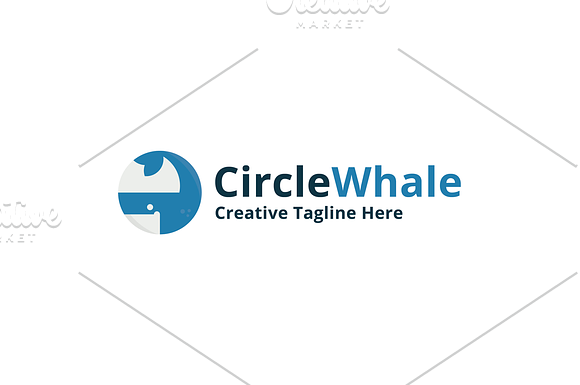 Circle Whale Logo Template in Logo Templates - product preview 2