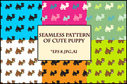 Seamless pattern of cute puppy 