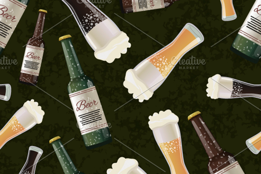 Bottles and glasses of beer in Patterns - product preview 8