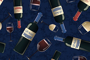 Bottles of red and white wine