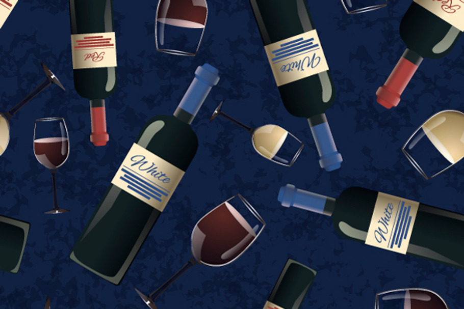 Bottles of red and white wine in Patterns - product preview 8