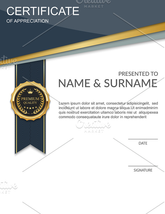 Vector certificate template 10 in 1 in Illustrations - product preview 1