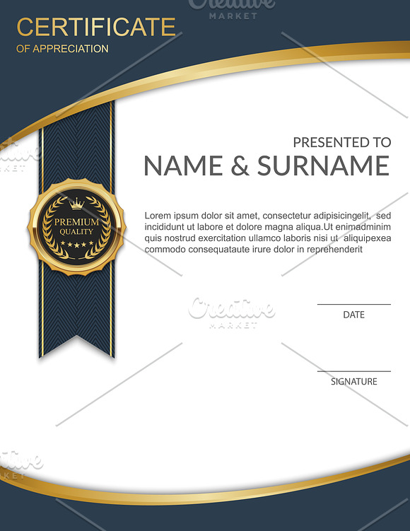 Vector certificate template 10 in 1 in Illustrations - product preview 2