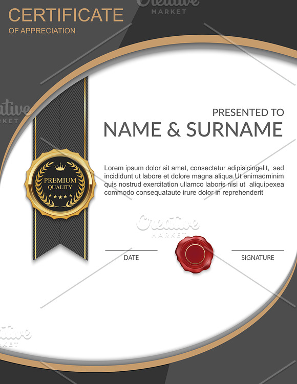 Vector certificate template 10 in 1 in Illustrations - product preview 3