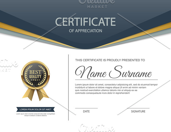 Vector certificate template 10 in 1 in Illustrations - product preview 5