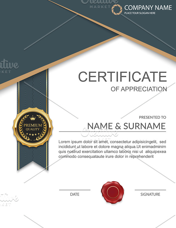 Vector certificate template 10 in 1 in Illustrations - product preview 6