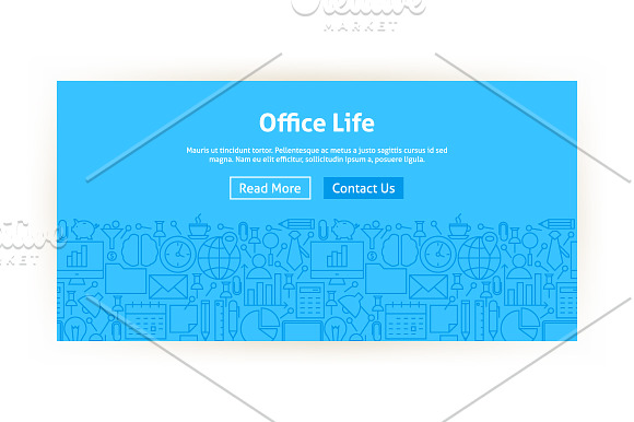 Office Life Line Web Banners in Illustrations - product preview 3