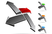 Bright high-quality 3d arrows logo