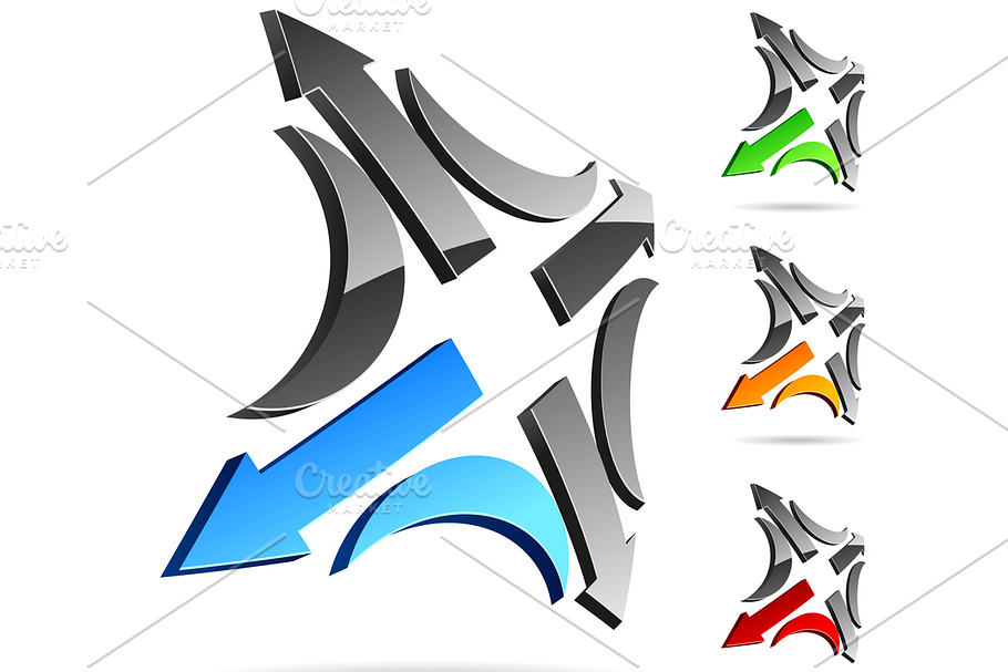 Bright high-quality 3d arrows logo in Logo Templates - product preview 8