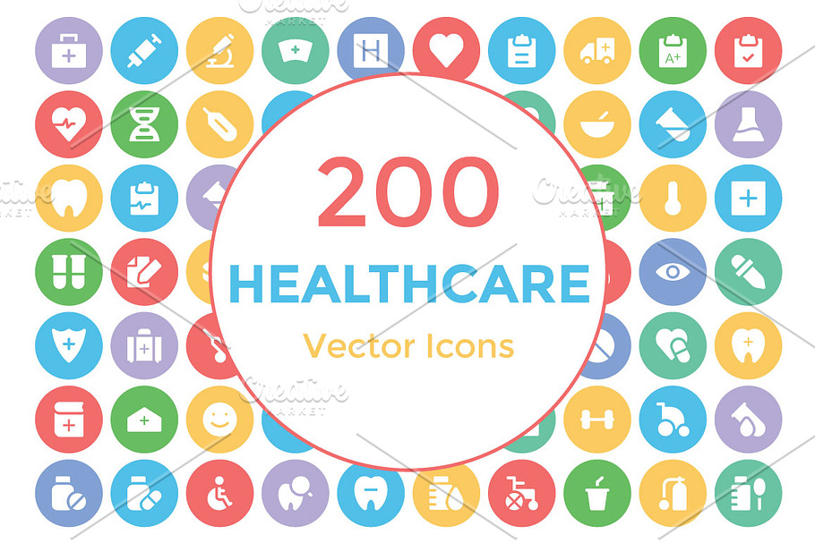 200 Healthcare Vector Icons