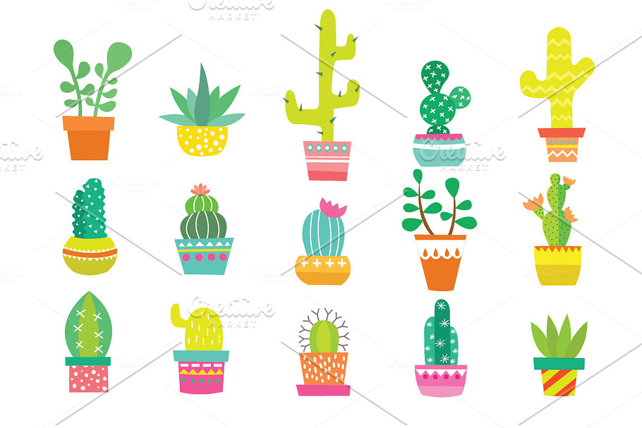 Cactus Clipart Set