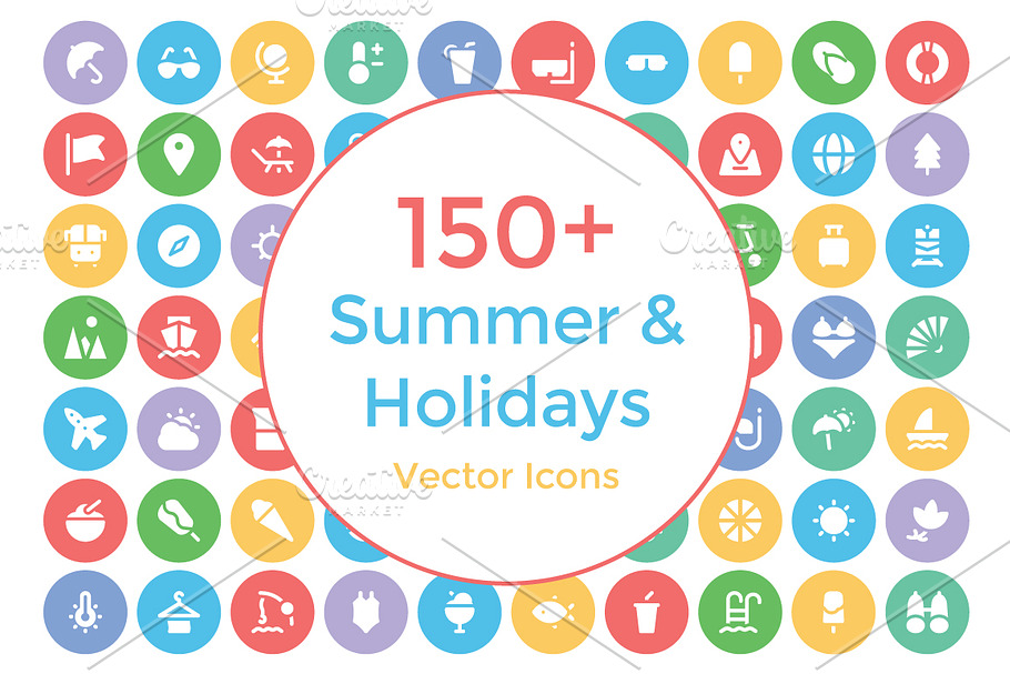 150+ Summer and Holidays Icons