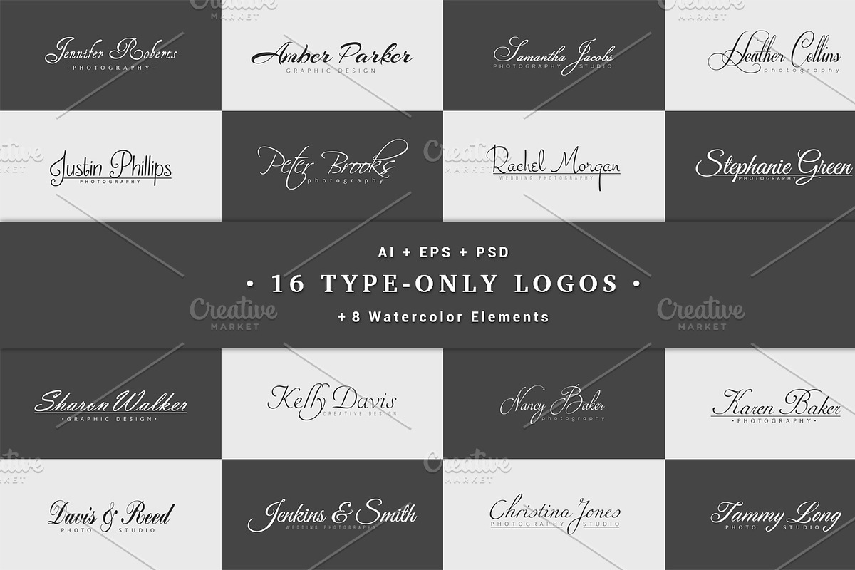 16 Type-Only Logos in Logo Templates - product preview 8