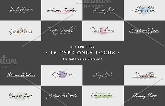 16 Type-Only Logos in Logo Templates - product preview 1