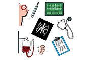 Diagnostics and medical test icons