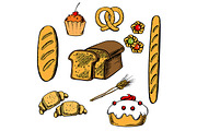 Bakery, cakes and pastry objects