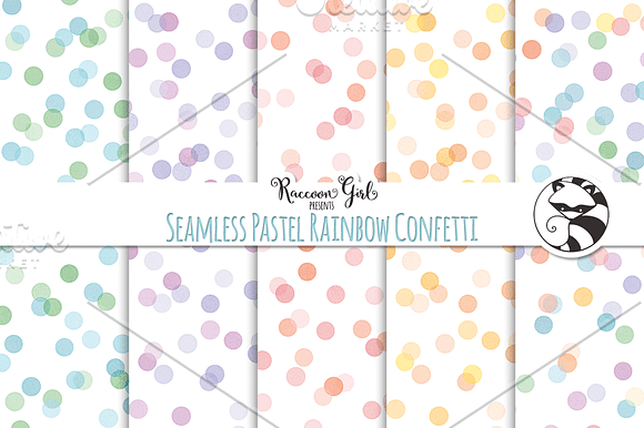 Seamless Pastel Rainbow Confetti in Patterns - product preview 1