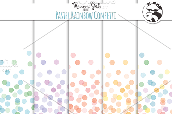 Seamless Pastel Rainbow Confetti in Patterns - product preview 2