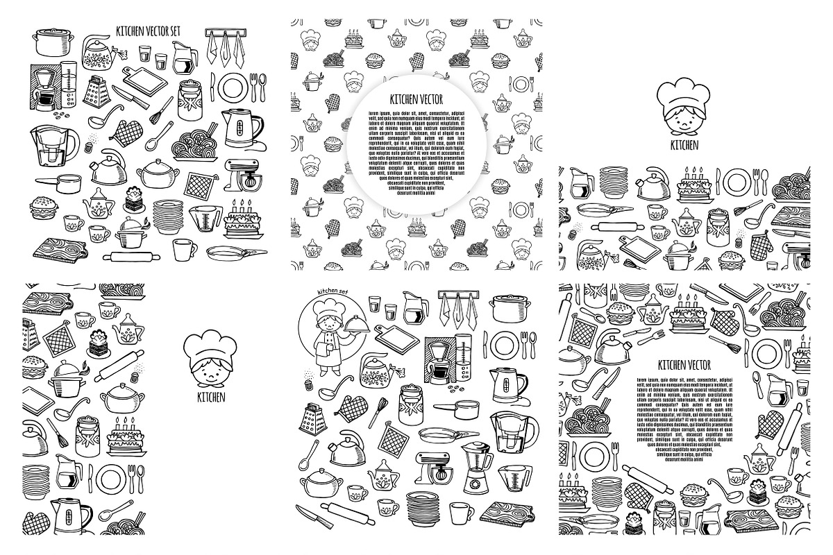 Kitchen sketch design in Illustrations - product preview 8