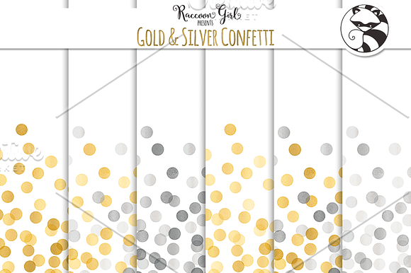 Seamless Gold & Silver Confetti in Patterns - product preview 1