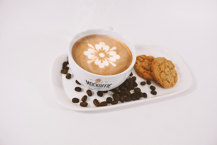 Latte Coffee Art Mockup