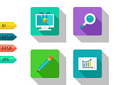 Analysis and research flat Icons. 